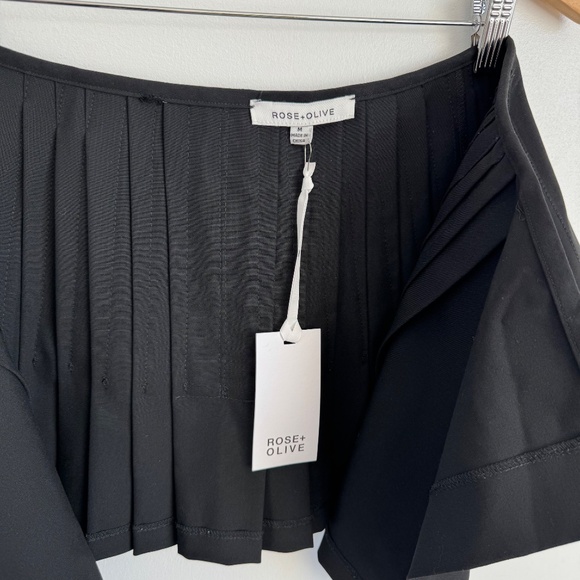 Short Box Pleated Micro Mini Skirt Black Size M Dark Academia Whimsygoth K-Pop - Picture 8 of 8